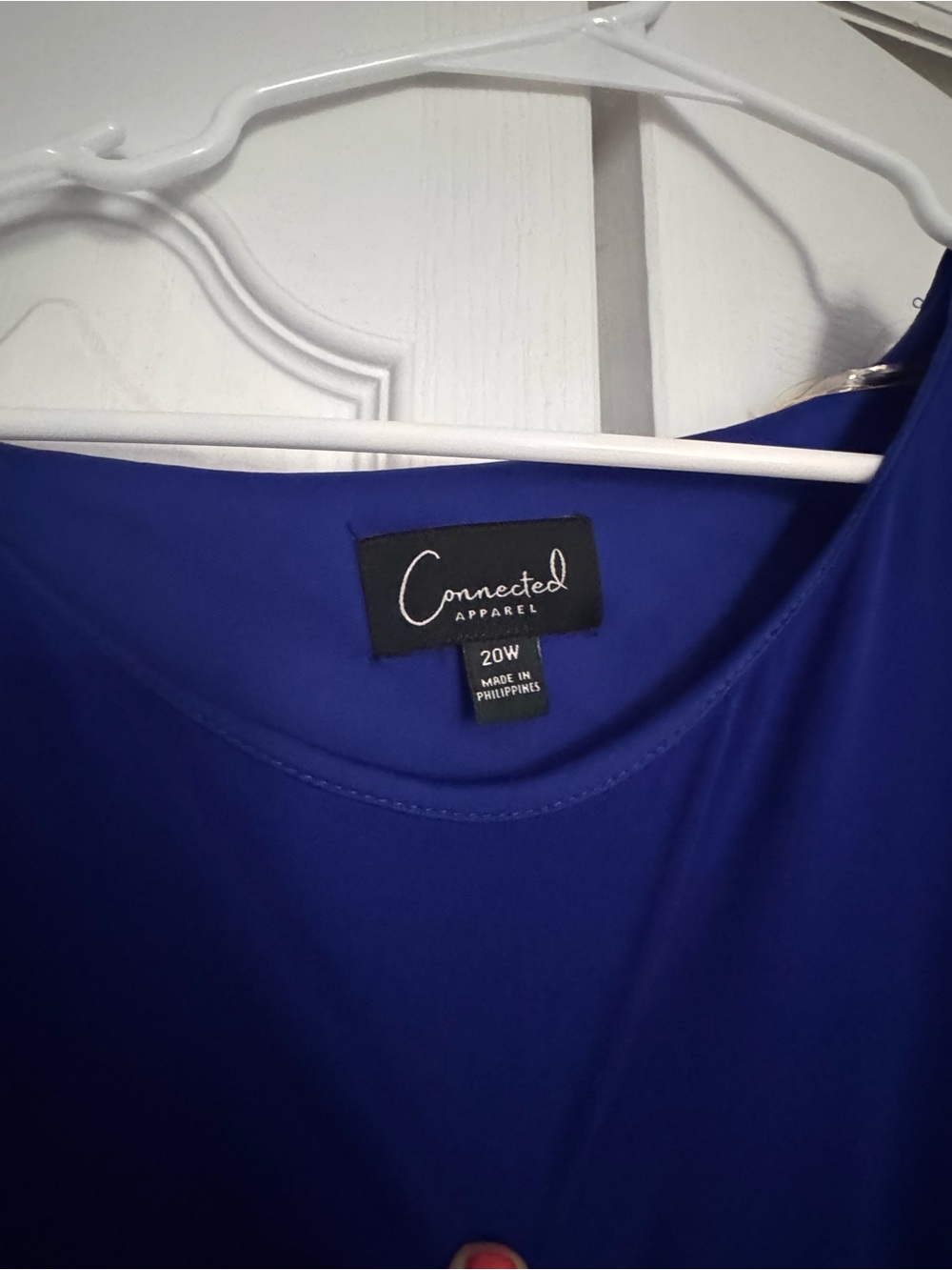 Connected Apparel Royal Blue Draped Cinched Waist Midi Dress - size 20w - Picture 2 of 2